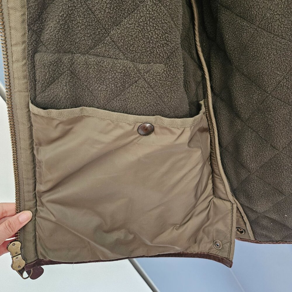 Vintage Ralph Lauren Quilted Dark Green Jacket with Leather Trim - Picture 6 of 6